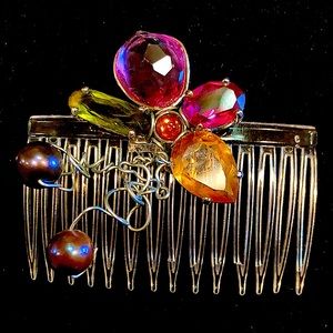 Swarovski & Black Pearl Hair Comb